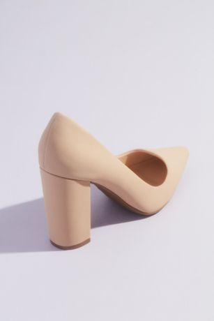 pointed toe block heel pumps